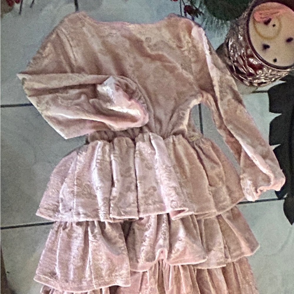 Pink Floral Dress with Ruffles - Picture 7 of 7